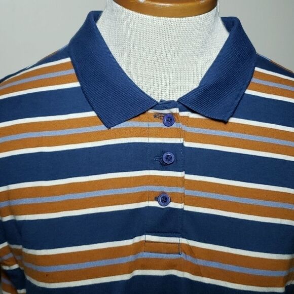 RVCA women's Polar Polo Navy Striped Top NWT - Picture 2 of 5